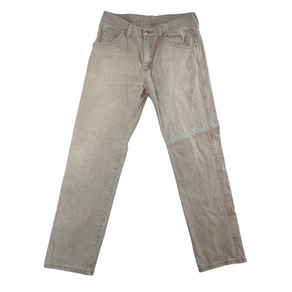 Wrangler G9651WT Tan Straight Leg Jeans Mens 32x30 Khaki Cotton Denim Workwear